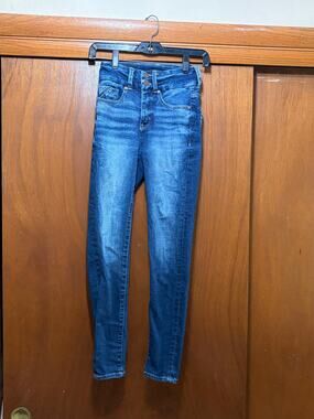 Buckle Black High Rise Skinny Jeans Triple Button Stretch Women's Size 23